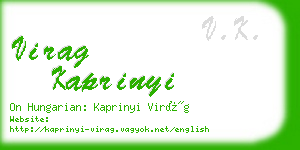 virag kaprinyi business card